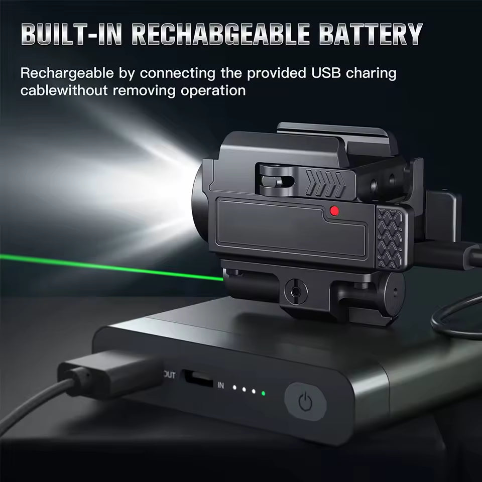 Solatac AR15 M4 1911 G17 G43X Green Laser & Flashlight Combo 800 Lumen ...
