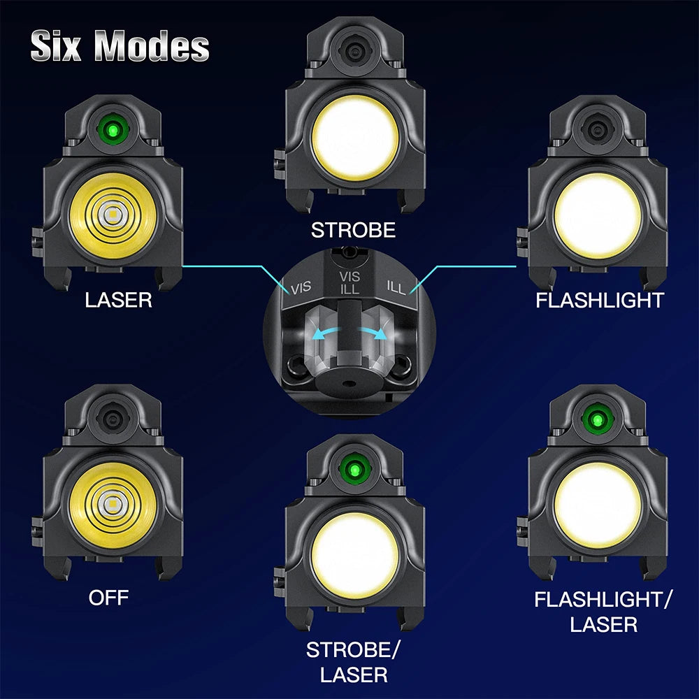 Solatac AR15 M4 1911 G17 G43X Green Laser & Flashlight Combo 800 Lumen ...