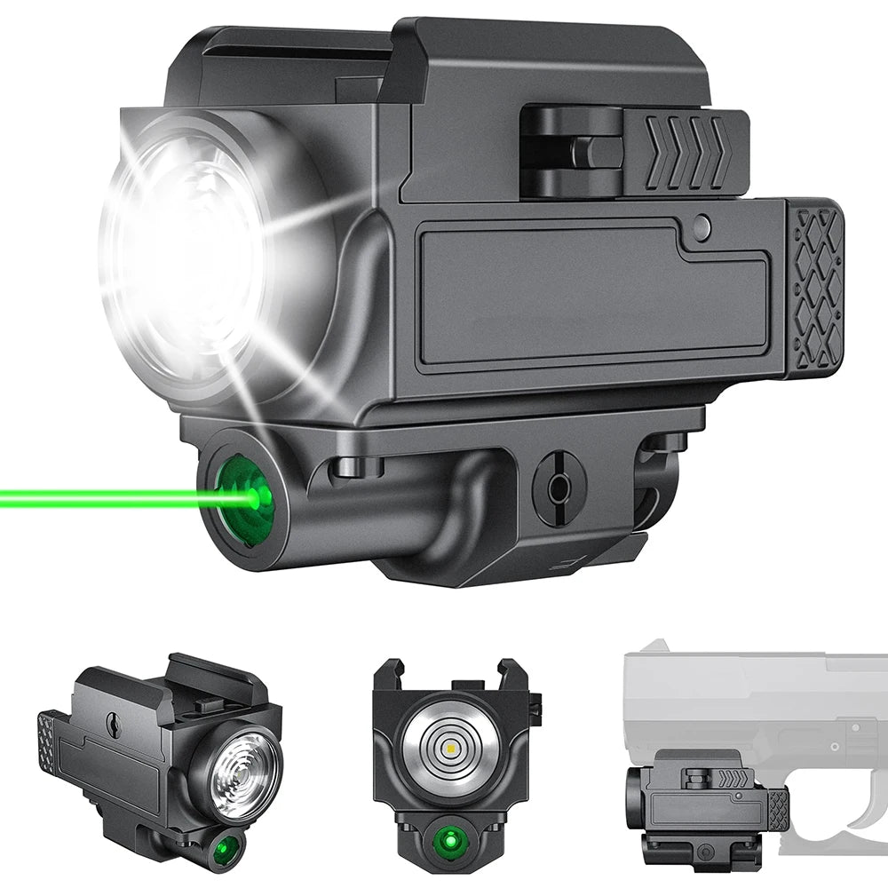 Solatac AR15 M4 1911 G17 G43X Green Laser & Flashlight Combo 800 Lumen ...